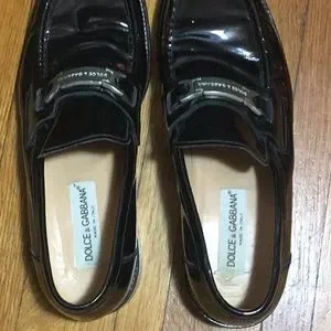 Dolce & Gabbana authentic men’s patent leather loafer. Size 9. Gorgeous. In box. Dolce & Gabbana Black Logo Embroidered Leather Loafer Men  main image 4